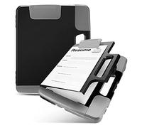 Tuesoa Black Clipboard with Storage Plastic Clipboard Storage Case with Handle Storage Construction Binder 14.4x12.1x2.44Inch