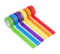 Tuesoa Colored Masking Tape,Colored Painters Tape for Arts and Crafts, Labeling or Coding - 6 Different Color Rolls - Masking Tape 1 Inch X 13 Yards (2.4Cm X 12M)