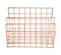 Tuesoa Desktop Mail Organizer, 3-Slot Metal Wire Mail Sorter, Letter Organizer for Letters, Mails, Books, Postcards and More, Mail Holder Rose Gold