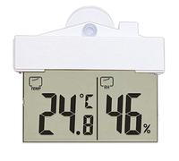 Tuesoa Digital Transparent Home Window Display Thermometer Hygrometer Indoor Outdoor Temperature Indoor Humidity Meter Station With Sucker Suction