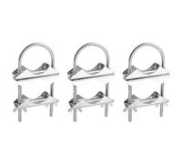 Tuesoa Double Antenna Mast Clamp V Jaw Block with U Bolts Heavy Duty Anti-Rust Mast to Mast Mount Bracket Kit for TV,CB(3 Set)