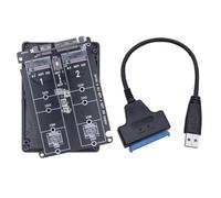 Tuesoa Dual M.2 NGFF to 3.0 SSD Adapter NGFF SSD B Key to 3.0 6Gbps Converter Board for Laptop PC Desktop