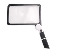 Tuesoa Full-Page 5X Magnifying Glass Rectangular Handhold Magnifier for Reading, with 48 LED Lights