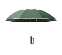 Tuesoa Fully Automatic Reverse Folding Umbrella with Windproof Reflective Stripe UV Umbrellas for Carabiner Handle Travel,B