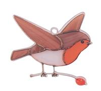 Tuesoa Hanging Multicolor Birds on Wire High Stained Acrylic Window Panel Home Room Decor -Flaying