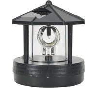 Tuesoa LED Solar Powered Lighthouse,360 Degree Rotating Lamp LED Solar Lighthouse Landscape Path Lights Garden Outdoor Decor B