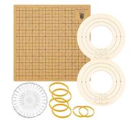 Tuesoa Macrame Board and Pins,12x12 in Macrame Project Board, Macrame Craft Board for Braiding Bracelet Scarves Craft Round Set