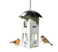 Tuesoa Metal Bird Feeders for Outdoors Hanging Metal Roof Bird Feeder - Chew Proof for Outdoor Hanging Wild Bird Seeds