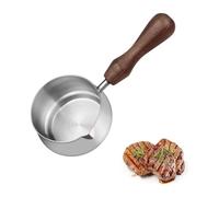 Tuesoa Mini Sauce Pans-Butter Warmers for Seafood Electroplating Stainless Steel with Handle(Silver 100ml/3.5oz)