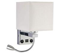 Tuesoa Modern LED Wall Lamp Bedside Bedroom Applique Sconce with Switch USB Interior Headboard Home Hotel Wall Lights(Without Bulbs)