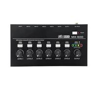 Tuesoa MX600 Ultra Low-Noise 6-Channel Line Mixer Stereo/Single Track Switch Microphone Preamplifier Headphone Preamplifier Sound Mixer