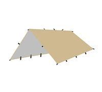 Tuesoa Outdoor Awning Tarp Waterproof Camping Beach Sunshade Shelter Shade Rain Fly Tent Khaki 3X4M