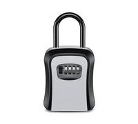 Tuesoa Outdoor Password Key Boxs Extended Locking Hook Steel Wire Hanging Key Storage Waterproof Key 4 Digit Code Box Easy Install Grey