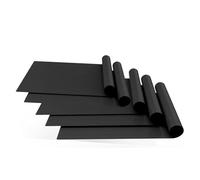 Tuesoa Oven Liners for Bottom of Oven, 5 Pack 16X24 Inch Thick Heavy Duty Non Stick Oven Mats, Reusable Oven Liners Black Easy to Use