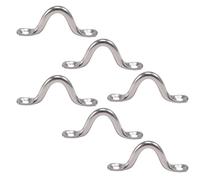 Tuesoa Pack of 6 Stainless Steel Bimini Boat Top PAD Eye, Eye Straps, Tie Down, Kayak Deck Loops, Tie Down Anchor Point, footman's Loop for Kayak Canoe Rigging