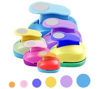 Tuesoa Paper Crafts Circle Punches - 6 Sizes of Circle Cutters, Including 3-Inch Circle Punches, in Random Colors,for Crafts