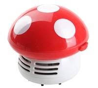 Tuesoa Portable Red Mushroom-Style Mini Vacuum Cleaner for Cleaning Desk Dust and Paper