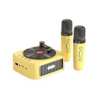 Tuesoa Retro Bluetooth5.3 Speaker with 2 Microphone 18th Century Phonograph Style Speaker 360° Stereo Sound Vinyl Record B