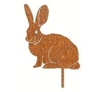 Tuesoa Rustic Metal Rabbits Garden Stake - Rusty Bunny Silhouette, Outdoor Yard Art for Farmhouse Decor, Perfect for Easter