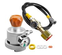 Tuesoa Soda Filling Co2 Adapter Refill Adapter Quick Connect Pressure Gauge for Terra, Art, Duo, Crystal3.0 60l Co2 Cylinder(Pink) and Large Co2 Cga320 Tank Soda Maker Accessories