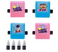 Tuesoa Teacher Stamps Stamps 4PCS Roller Digital Teaching Stamp(Addition, Subtraction, Multiplication and Division)
