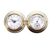 Tuesoa Thermometer Hygrometer Barometer Watches Clock 2 Whole Set Weather Station Meter