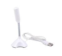 Tuesoa USB Laptop Microphone Voice Mic High Sensitivity Mini Studio Speech Mic Stand with Holder Gaming Conference for PC,White