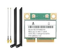 Tuesoa WiFi 7 PCI-E WiFi Card BE200 BE200HMW 8774Mbps 2.4G/5G/6Ghz for Bluetooth 5.4 802.11BE Network Adapter External Antenna