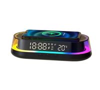 Tuesoa Wireless Charger Adjustable Brightness Bedside Lamp, Symphonic Lamp, Bedroom Custom Clock Desk Lamp Charger