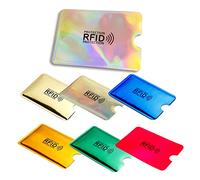 TÜV Certified RFID & NFC Blocking Sleeves, 7 Pack 7 Color - Anti-Theft Credit & Debit Card Protector, Passport Security Holders