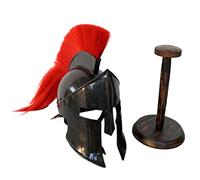 Tuezy Spartan Helmet with Red Feather - Gr orinthian Warrior Armor - Medieval Helmet with Display - Collectible Costume Accessory