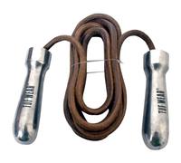 Tuf Wear 9FT Real Leather Skipping Jump Fitness Gym Workout Rope with Alloy Handle, Ideal for Boxing Combat Sports Cardio Training, Tan, TW233749FT