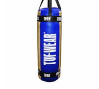 Tuf Wear Balboa 4FT Straight Punchbag Heavy Duty Synthetic Leather, 40kg, 15 Inch Diameter, Durable Hanging Straps, TW36719-BLUE/GOLD