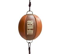 Tuf Wear Classic Brown Hide Leather Top to Bottom Ball Boxing Training Kickboxing MMA Gym Equipment Fitness Floor to Ceiling Ball Brown, TW10629