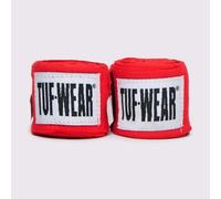 Tuf Wear Cotton Stretch Thumb Loop Hook And Loop Under Gloves Boxing Training Competition Combat MMA Handwraps, Adult, 3.5m, Red, TW31267RED3.5
