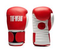 Tuf Wear Cruise Coach Synthetic Leather Spar Training Boxing Padded Palm Coaching Hook And Loop Sparring Gloves, One Size, Adults Red, TW35308-RED