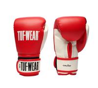 Tuf Wear Cruise Durable Synthetic Leather Hook And Loop Boxing Training Workout Bag Sparring Gloves Kids, Junior Boxer, 4oz, 6oz, 8oz, Red, TW34550R