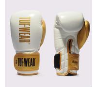 Tuf Wear Falcon Hook & Loop Training Gloves - White / Gold - 14oz