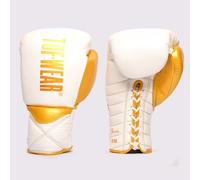 Tuf Wear Falcon Lace Training Gloves - White/Gold - 16oz