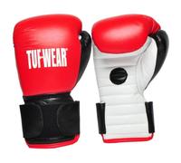 Tuf Wear Hide Hook And Loop, Padded Protection Safety Leather Boxing Training Trainer Coach Spar Gloves, Red, TW11015