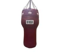 Tuf Wear Hide Leather Angle PreFilled Punchbag Boxing Training Uppercut Durable Heavy Duty Home Fitness Training Punching Bag Burgundy, 34kg, Oxbloo