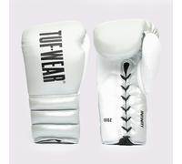 Tuf Wear Infinity Leather Lace Up Training Glove - Silver / White - 16oz