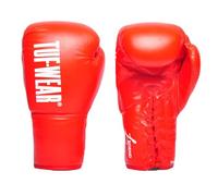 Tuf Wear Legend Leather Lace Up Boxing Training Workout MMA Bag Sparring Gloves Adults, 10oz, 12oz, 14oz, 16oz, Red, TW33788RED