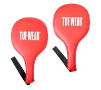Tuf Wear PU Boxing, MMA, Kickboxing, Coaching, Speed, Durable Training Punch Paddles, Wrist Loop for Added Safety, Red TW10942Red