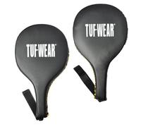 Tuf Wear PU Boxing, MMA, Kickboxing, Coaching, Speed, Durable Training Punch Paddles, Wrist Loop for Added Safety, Black, TW10942Black