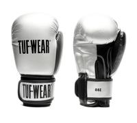 Tuf Wear Tornado Synthetic Hook And Loop Boxing Training Workout MMA Bag Safety Sparring Gloves Kids Juniors, 4oz, 6oz, 8oz, Silver, TW12245SILVER