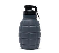 Tufcup Spittoon Bottle for Chewing Tobacco - Reusable Spit Dipping Cup with Lid - Collapsible, Spill Resistant, Leak Proof Travel Spitter - Silicone Body - Fits Most Cup Holders (Grey Grenade)