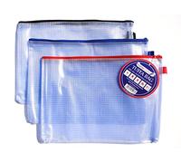 Tuff Bag A4 Zip Bag Wallet Clear Document Folder File See Through Zipper Pouch Reinforced Plastic Money Bags (to Fit A4-25cm x 35cm - 6 Wallets)