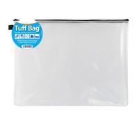 Tuff Bag - Assorted Colours - Zip Closure Storage Pouches for Pens, Pencils, Stationery & Documents - Durable School & Office Organiser (A3)