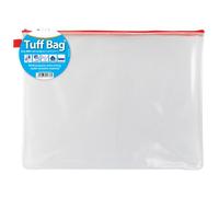 Tuff Bag - Assorted Colours - Zip Closure Storage Pouches for Pens, Pencils, Stationery & Documents - Durable School & Office Organiser (B4+)